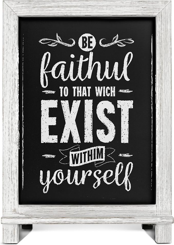 Rustic Whitewash Tabletop Chalkboard Sign/Hanging Magnetic Wall Chalkboard/Small Countertop Chalkboard Easel/Kitchen Countertop Memo Board / 12" x 17" in. Weddings, Birthdays, Baby Announcements