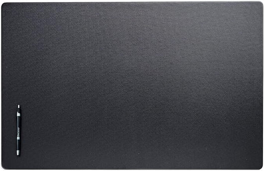 DACASSO Leatherette Desk Mat Without Rails - Luxury Leather Desk Blotter for Writing - Executive Desk Surface Protector - (Black, 30 x 19)