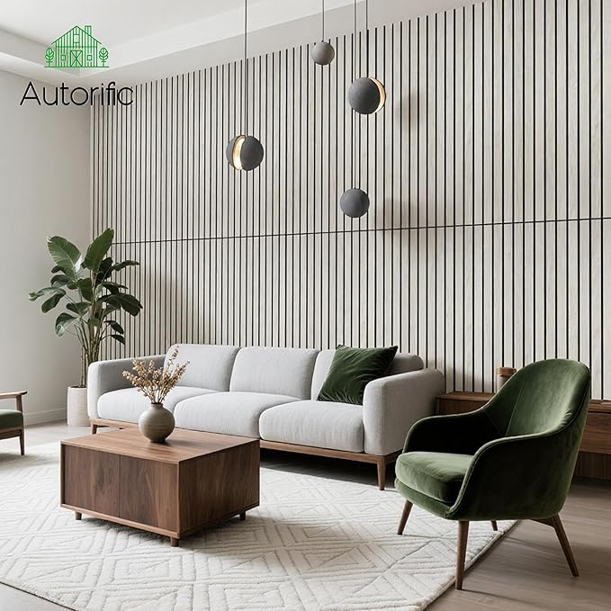 AUTORIFIC Wood Veneer Sound Panels, 10 Pack 47.2”x23.6” Wall Panels, Decorative Acoustic Panels for Walls, for Office,Home Theater,Studio,Living Room, Natural Oak(Mitred)