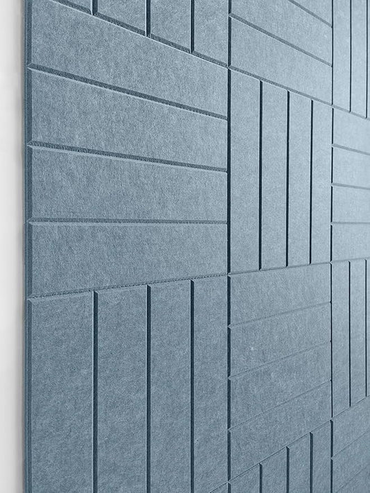 DECORITA Felt Bulletin Board Tiles | Modern Cork Board Alternative | Large Cork Boards for Walls | Aesthetic Felt Wall Panels for Office & Home Decor | Pinboard & Photo Board (12-Pack) | Gray Blue