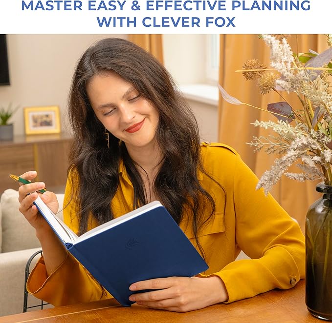 Clever Fox Planner Large – Undated Weekly & Monthly Planner for Productivity, Time Management & Goals – Organizer Journal – 7x10” (Mystic Blue)