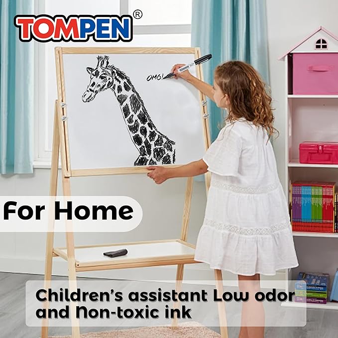 TOMPEN Dry Erase Markers Black,160 Bulk Pack Chisel Tip,Low Odor Quick-Drying Whiteboard Markers for Office Home School Writing Planning