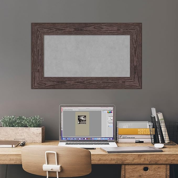 Amanti Art Black Framed Magnetic Board 18x30 Small Vision Board for use with Magnets, 100% Metal Sheet to Display Items as Office Decor or for Home Organization in mudroom, Kitchen or Kids Room