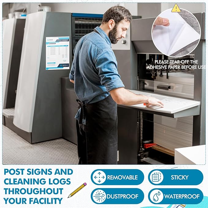 Outus Self Adhesive Shop Ticket Holders Clear Plastic Sleeves Adhesive Pockets Work Order Job Ticket Holders for Home Office Posting Signs(9 x 12 Inch,120 Pcs)