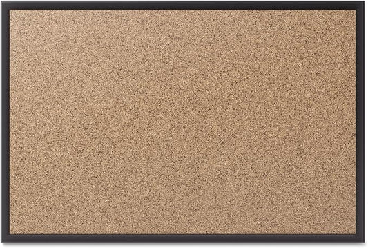 Quartet Cork Board, Bulletin Board, 5' x 3' Corkboard, Black Frame (2305B)