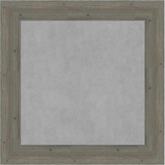 Amanti Art Grey Framed Magnetic Board 31x31 Medium Vision Board for use with Magnets, 100% Metal Sheet to Display Items as Office Decor or for Home Organization in mudroom, Kitchen or Kids Room
