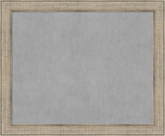 Amanti Art Silver Framed Magnetic Board 38x46 X-Large Vision Board for use with Magnets, 100% Metal Sheet to Display Items as Office Decor or for Home Organization in mudroom, Kitchen or Kids Room
