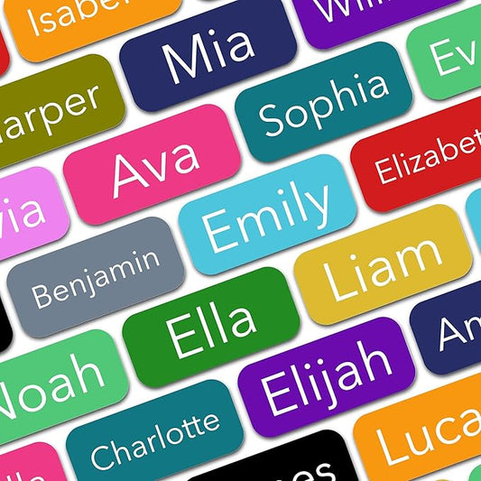 Personalized Labels (100 Count) (0.9" 0.4") Small Custom Name Stickers - Waterproof for Kids, Toddlers and Parents