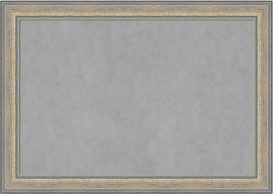 Amanti Art Silver Framed Magnetic Board 29x41 Large Vision Board for use with Magnets, 100% Metal Sheet to Display Items as Office Decor or for Home Organization in mudroom, Kitchen or Kids Room