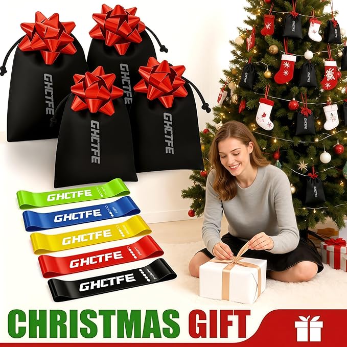 GHCTFE 20PCS Resistance Bands Bulk Set for Trainers, Small Groups & Fitness Classes, Mini Bands for Glutes, Legs, and Core Workouts, Loop Exercise Bands with Storage Bag, Gift for Workout Buddies