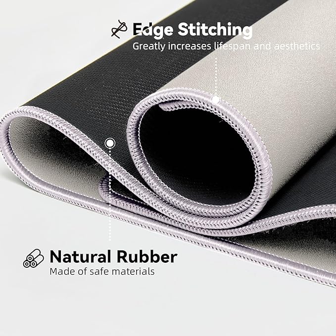Reniteco Waterproof Large Gaming Mouse Pad with Durable Stitched Edges, Non-Slip Rubber Base, Grainy Jacquard Mouse Mat Desk Pad for Home Office Gaming, 31.5''x11.8''x0.12'', Beige
