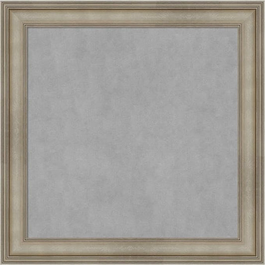 Amanti Art Silver Framed Magnetic Board 29x29 Medium Vision Board for use with Magnets, 100% Metal Sheet to Display Items as Office Decor or for Home Organization in mudroom, Kitchen or Kids Room