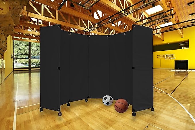 Versare MP10 Portable Folding Wall Partition | Economical 5 Panel Design | Portable Room Divider On Wheels | Adjustable, Freestanding Setup | Multiple Widths