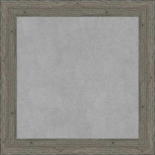 Amanti Art Grey Framed Magnetic Board 25x25 Medium Vision Board for use with Magnets, 100% Metal Sheet to Display Items as Office Decor or for Home Organization in mudroom, Kitchen or Kids Room