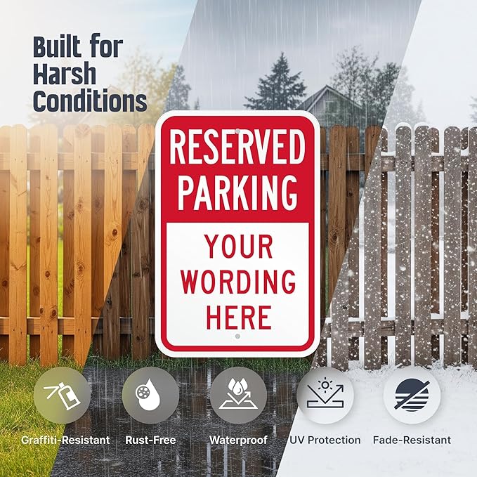 SmartSign Custom Reserved Parking Sign - 12"x18" Laminated Aluminum, 63 mil thick Custom Metal Signs for Parking Lots, Business, Outdoors, USA-Made, 100+ Years of Sign Expertise