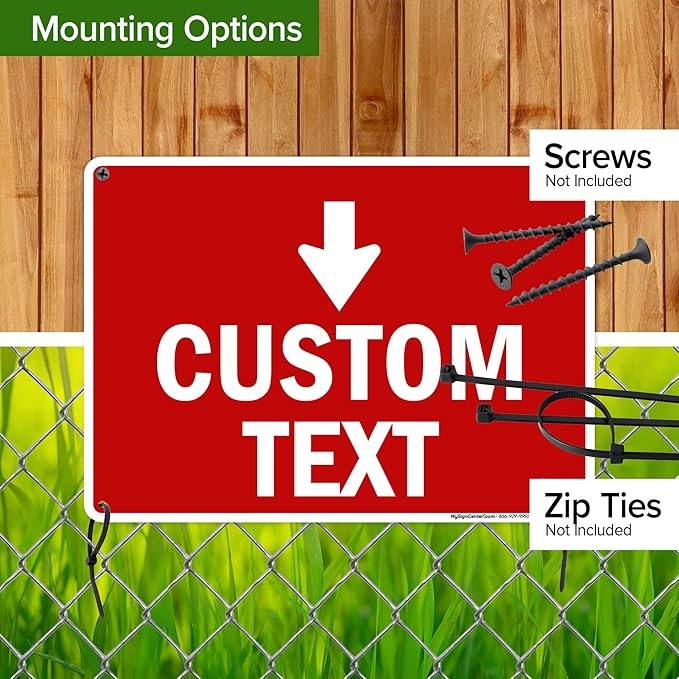 Custom Arrow,Custom Directional Sign, Down Arrow,10x14 Inches, Rust Free .040 Aluminum, Fade Resistant, Made in USA by My Sign Center