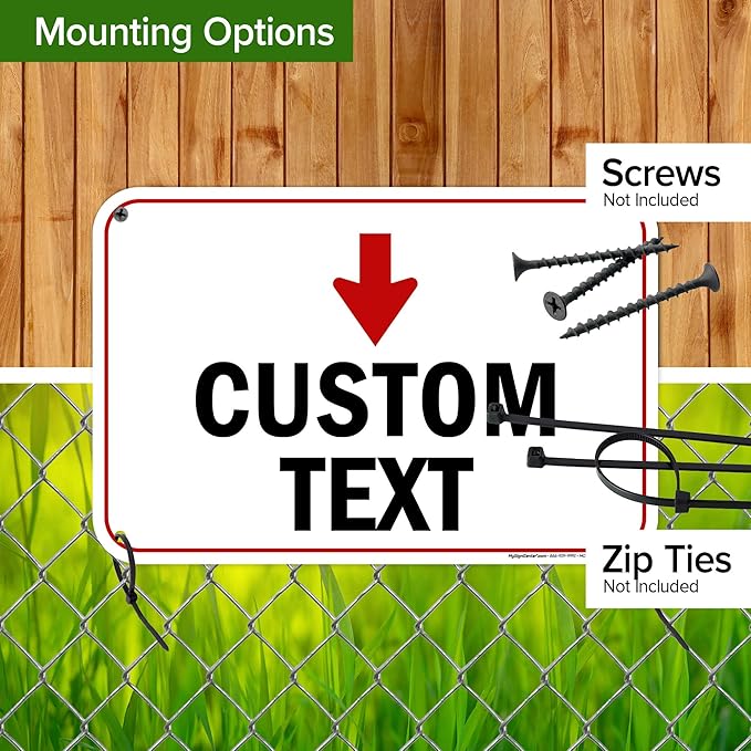 Custom Arrow,Custom Directional Sign, Down Arrow,12x18 Inches, 55 mil thick HDPE (high density polyethylene) Made in USA by My Sign Center