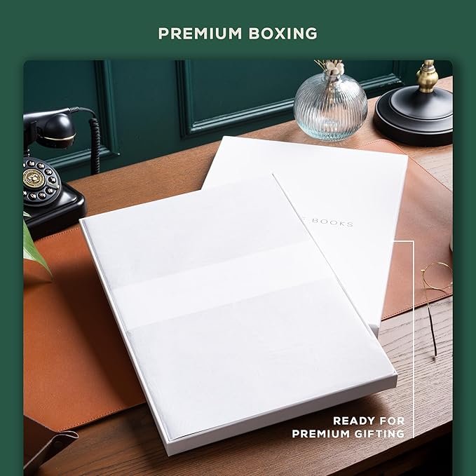 Beechmore Books A3 Sketchbook – 11.7x16.5 Premium Vegan Leather Bound Large Sketch Book Hardcover with 160 Thick 160gsm Perforated Ivory Pages, Blank Sketch Pad Gift Boxed Back Pocket Ribbon Bookmark