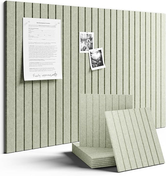 Fluxynara Large Felt Bulletin Board 36" x 24" Cork Board Alternative-6 Pack with 40 Safe Removable Adhesive Tabs, Cork Boards for Walls Cork Board for Home Office Classroom Pin Board (Sage)