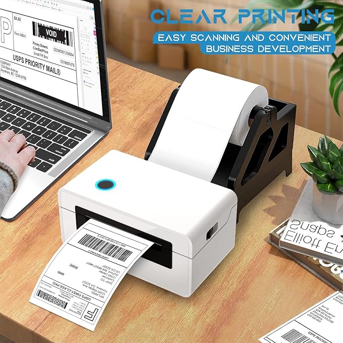 MFLABEL 4x6 Thermal Shipping Labels - 4 Rolls of 250, Perforated & Smudge-Proof Direct Thermal Labels Compatible with Rollo, Zebra, for Amazon UPS FedEx Shopify