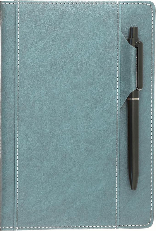 SLFreMint Premium Hardcover Notebook with Pen and Pen Holder Clip, Card Pockets, 240 Pages, College Ruled, 80GSM, Leather Note Book for Work, Study, Diary and Other Scenarios, Suitable Journal for Both Men and Women