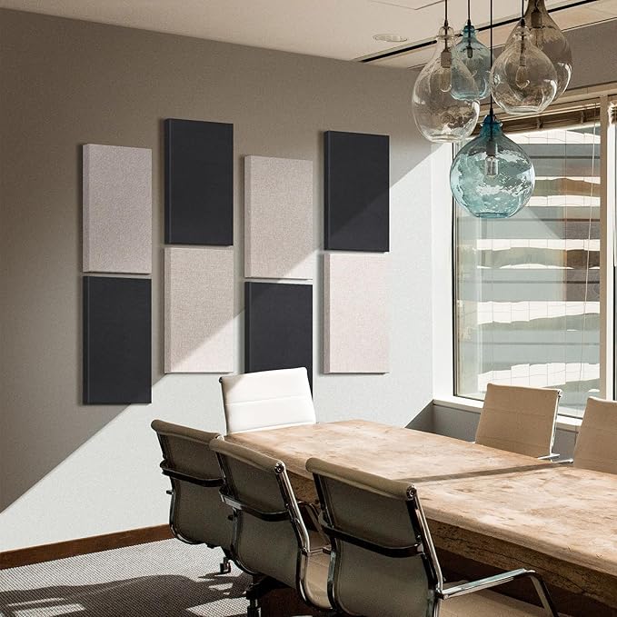 23.62" X 11.81" X 2" Fiberglass Wall Panel, 4 Pack Acoustic Panels, Acoustic Panels Sound Absorbing for Office, Studio, Home Theatre - Heather Grey