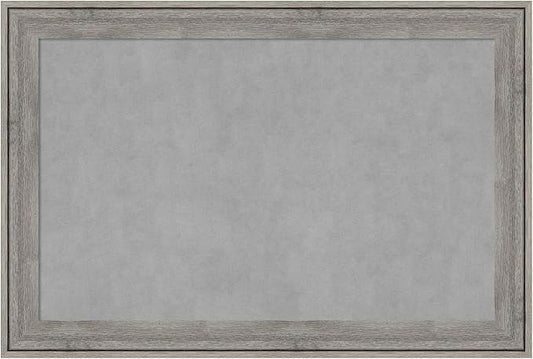 Amanti Art Grey Framed Magnetic Board 25x37 Large Vision Board for use with Magnets, 100% Metal Sheet to Display Items as Office Decor or for Home Organization in mudroom, Kitchen or Kids Room