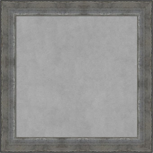 Amanti Art Silver Framed Magnetic Board 24x24 Medium Vision Board for use with Magnets, 100% Metal Sheet to Display Items as Office Decor or for Home Organization in mudroom, Kitchen or Kids Room