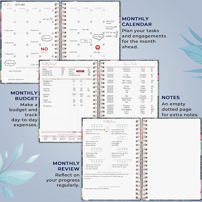 PLANBERRY Large Hourly Schedule Planner Premium – Undated Organizer for Productivity, Time Management & Budget, 8x10.4″ (Rose Flamingo)