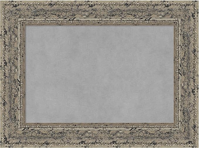 Amanti Art Silver Framed Magnetic Board 17x23 Small Vision Board for use with Magnets, 100% Metal Sheet to Display Items as Office Decor or for Home Organization in mudroom, Kitchen or Kids Room