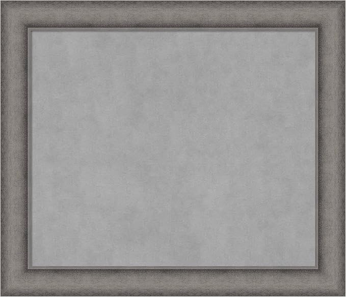 Amanti Art Grey Framed Magnetic Board 24x28 Medium Vision Board for use with Magnets, 100% Metal Sheet to Display Items as Office Decor or for Home Organization in mudroom, Kitchen or Kids Room
