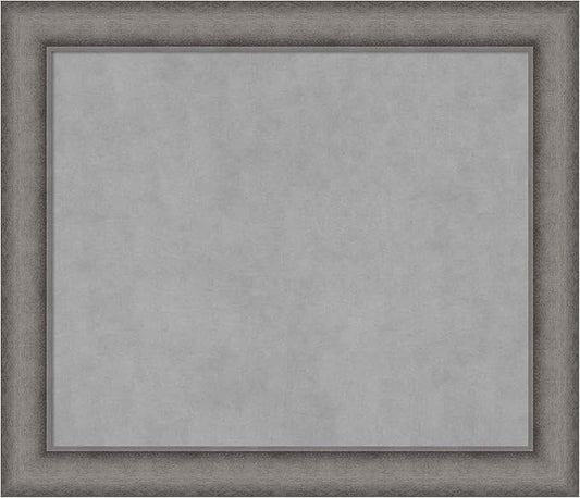 Amanti Art Grey Framed Magnetic Board 24x28 Medium Vision Board for use with Magnets, 100% Metal Sheet to Display Items as Office Decor or for Home Organization in mudroom, Kitchen or Kids Room