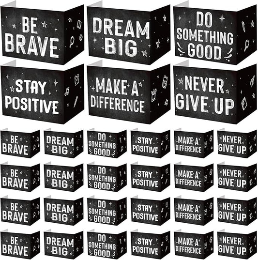 Honoson 24 Pcs Bulk Inspirational Privacy Folders for Students Cardboard Test Privacy Boards Motivational Words Desk Dividers Shield for Classroom School Study Supplies, 6 Styles(Monochromatic)
