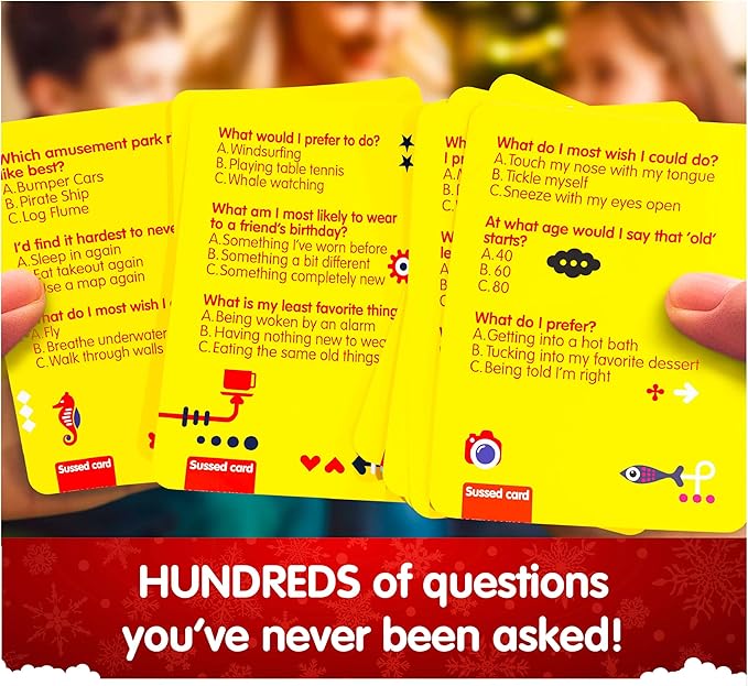 SUSSED The Wacky ‘What Would You Do?’ Social Card Game - Kids Stocking Stuffer & Family Travel Game for Boys & Girls - Fun & Easy to Play - All Ages 6 and Up - Hello Yellow Deck
