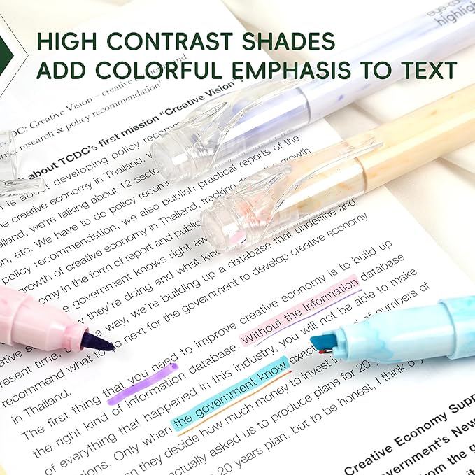 Techjob Aesthetic Highlighters 12 Pack Dual Tips,Double Line Highlighters Assorted Colors, Home and Office Use, Teacher Supplies, Ideal Highlighter for Organizing and Coloring