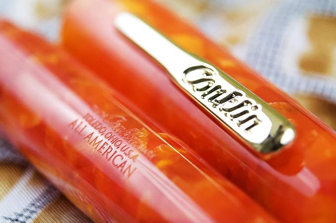 Conklin All American Fountain Pen in Sunburst Orange – Broad Nib, Vibrant Design & Superior Craftsmanship – Ideal Gift for Professionals & Pen Enthusiasts
