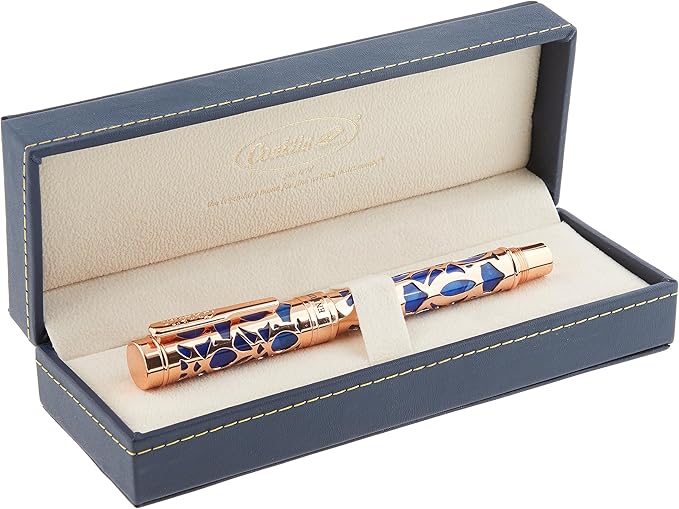 Conklin Endura Deco Crest Fountain Pen in Blue, Stub Nib, Premium Writing Instrument