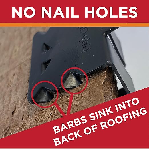 Grip Clip Roof Clips, Safe for Heat Tape, Electric Cable & Roof Heat Cable Installation, Prevents Roof Damage, Easy Nail-Free Outdoor Cable Clips, Your Ultimate Cable Clip (.825-25 Pack)