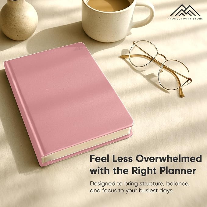 Daily Planner 2026 (5" x 8") - The Ultimate Daily Workflow Planner with Hourly Schedule & Task List to Achieve Your Goals by PRODUCTIVITY STORE (A5, Pink)
