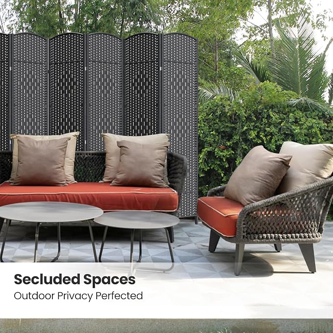 Cocosica 8 Panel Room Divider,6Ft Folding Privacy Screen,Tall - Extra Wide Foldable Panel Partition Wall Divider with Diamond Double-Weaved Hand-Woven Design Room Screen Divider