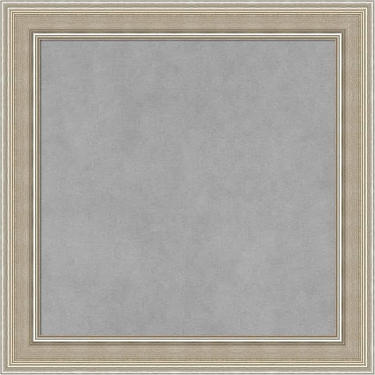 Amanti Art Silver Framed Magnetic Board 20x20 Small Vision Board for use with Magnets, 100% Metal Sheet to Display Items as Office Decor or for Home Organization in mudroom, Kitchen or Kids Room