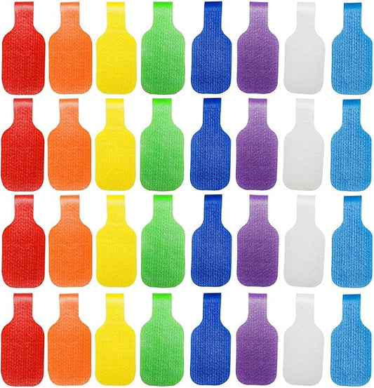 32-Pack Reusable Cable Labels - Large Plastic Tags for Cord Management & Identification,Multi-Color Wire Markers for Electronics,Charging Cords & Home Office Organization (8 Vibrant Colors)