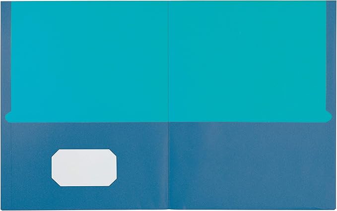 Oxford 2 Pocket Folders, Textured Paper, Assorted Colors (Blue, Purple, Teal, Orange, Pink), Contrasting Interior, Letter Size, 25 Per Box (53274EE)