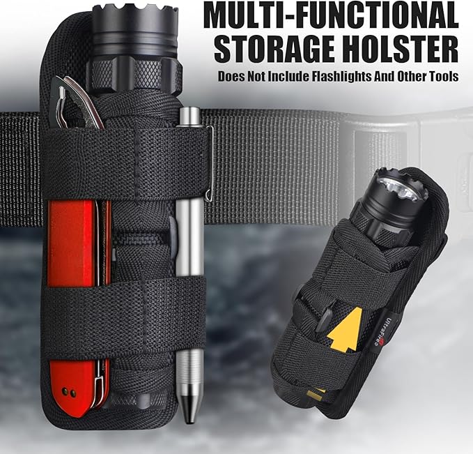 ULTRAFIRE Tactical Flashlight Holster Pouch,360 Degree Adjustable Police Duty Belt Flashlight Pouch,Suitable Law Enforcement Patrol and Military Safety Tactical Gear