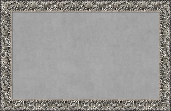 Amanti Art Silver Framed Magnetic Board 30x46 Large Vision Board for use with Magnets, 100% Metal Sheet to Display Items as Office Decor or for Home Organization in mudroom, Kitchen or Kids Room
