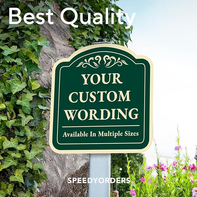 Custom Personalized Metal Signs - Aluminum Driveway Sign, Waterproof Roll-On, Forest Green 8x8 in
