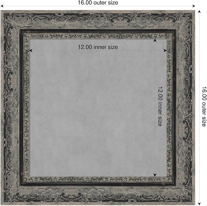 Amanti Art Black Framed Magnetic Board 16x16 X-Small Vision Board for use with Magnets, 100% Metal Sheet to Display Items as Office Decor or for Home Organization in mudroom, Kitchen or Kids Room
