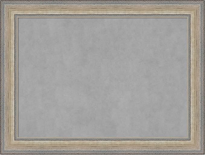 Amanti Art Silver Framed Magnetic Board 25x33 Medium Vision Board for use with Magnets, 100% Metal Sheet to Display Items as Office Decor or for Home Organization in mudroom, Kitchen or Kids Room