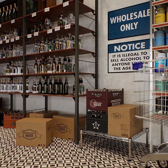 Regal Altair 21" Deep x 24" Wide x 8" Height Wire Shelving Kit | 1-Tier | NSF Commercial Storage Rack Unit