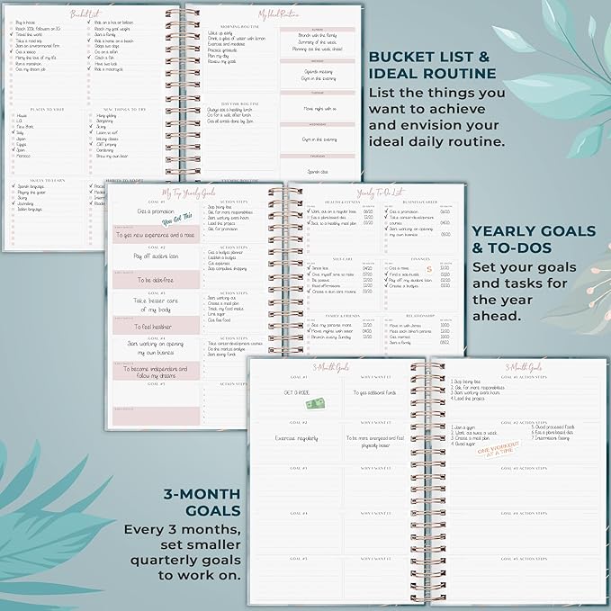 PLANBERRY Large Hourly Schedule Planner Premium – Undated Organizer for Productivity, Time Management & Budget, 8x10.4″ (Ocean Depths)